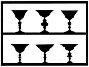 Ilusiones ópticas - vasos o caras